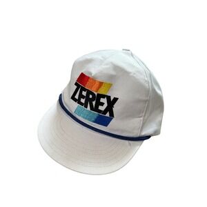 Vintage Zerex Racing Snapback Hat White Graphic Made in USA Retro‎ 90s Trucker